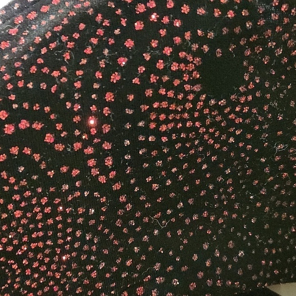 R & K Evening 2 Piece Set Dinner Jacket & Tank Red Metallic Sequin Top - Picture 5 of 11